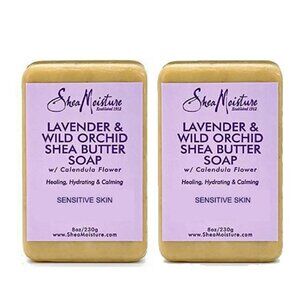 2 Shea Moisture Lavender & Wild Orchid Shea Butter Soaps W/ Calendula Flower